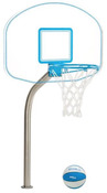 DunnRite Clear Hoop Jr. Regulation Pool Basketball Game Set with 1.9" Post - Item DMB190