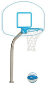DunnRite Clear Hoop Jr. Regulation Pool Basketball Game Set with 2 3/8" Post - Item DMB400