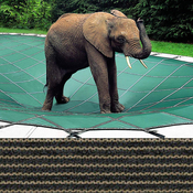 Loop-Loc - 16 x 34 Tan Mesh Rectangle Safety Cover for Inground Pools - Item LLM1220