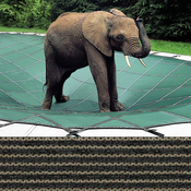 Loop-Loc - 8 x 8 Tan Mesh Rectangle Safety Cover for Inground Pools - Item LLM2572