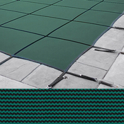 Meyco 14 x 32 Rectangle RuggedMesh Green Safety Pool Cover - Item MCQS1432RM