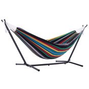 Vivere Brazilian Style Double Hammock with 9 ft. Stand - Rio Night - Item UHSDO9-27