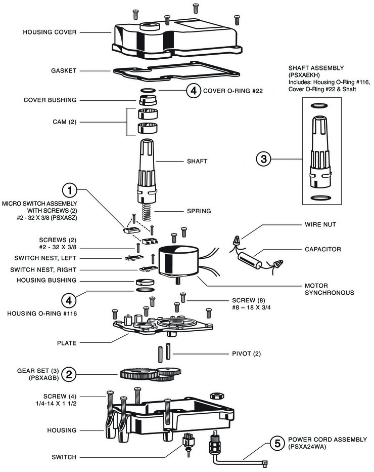 Hayward Actuator replacement parts