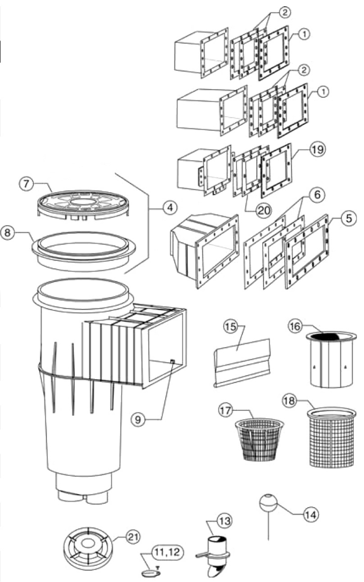 Pentair Admiral-Skimmers replacement parts