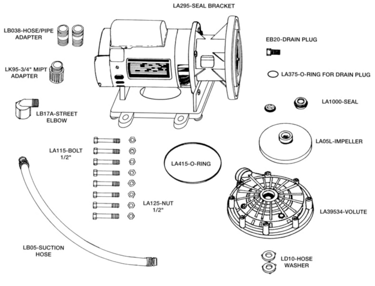 Pentair Booster-Pump-LA0IN-New-Style replacement parts