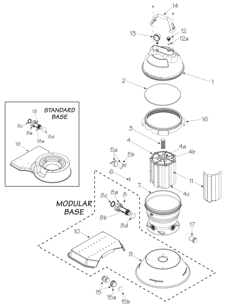 Waterway ClearWater-DE-Filter replacement parts