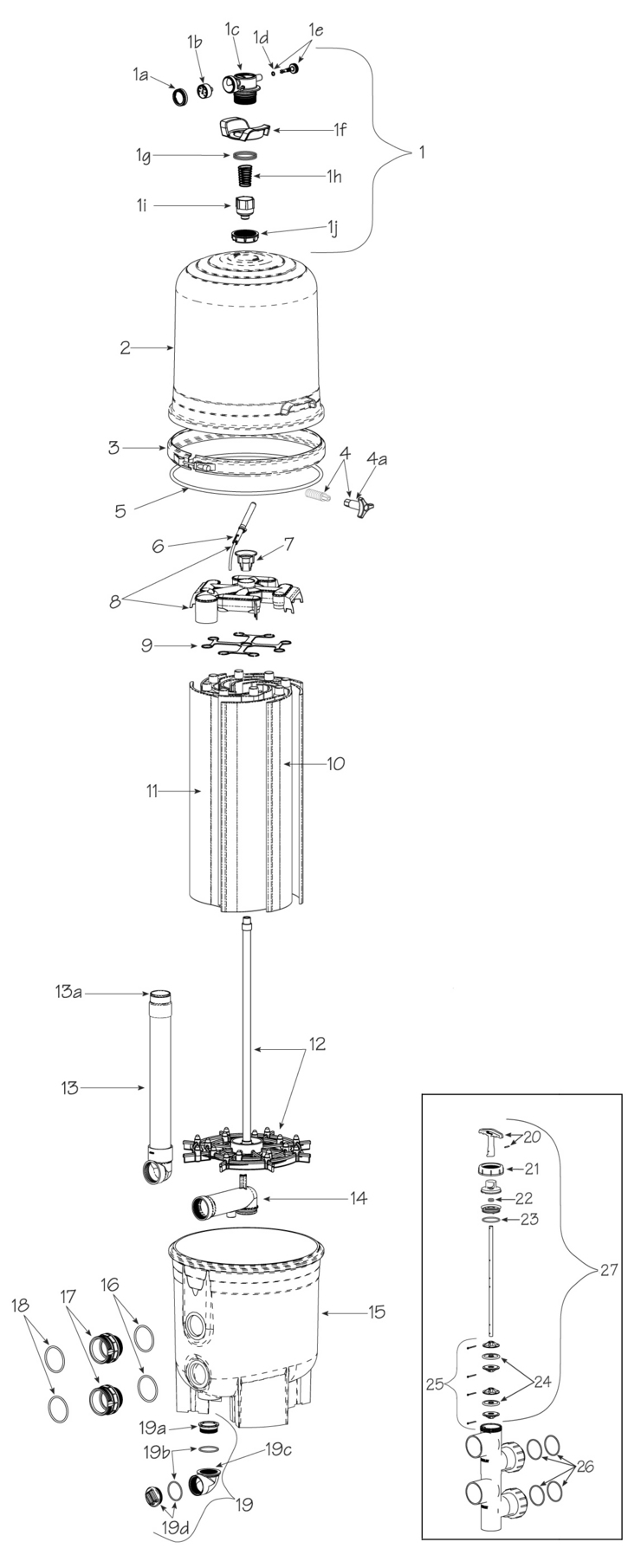 Waterway Crystal-Water-DE-Filter replacement parts