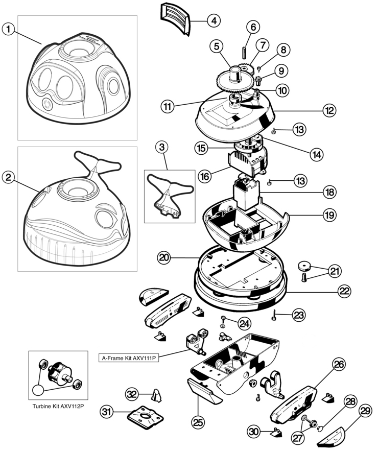 Hayward Diver-Dave-Wanda-the-Whale replacement parts