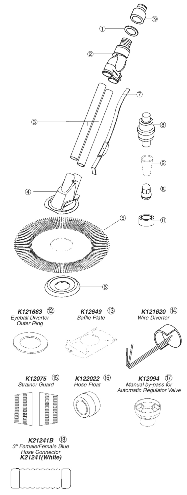 Pentair EZ-Vac replacement parts
