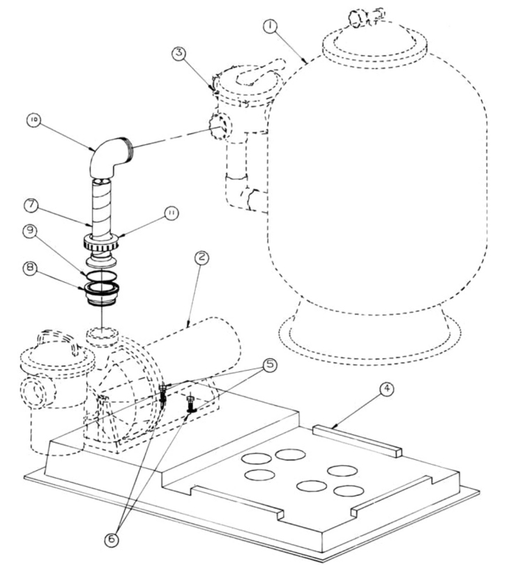 Pentair Elevated-Base-Kit-TRNSCH replacement parts