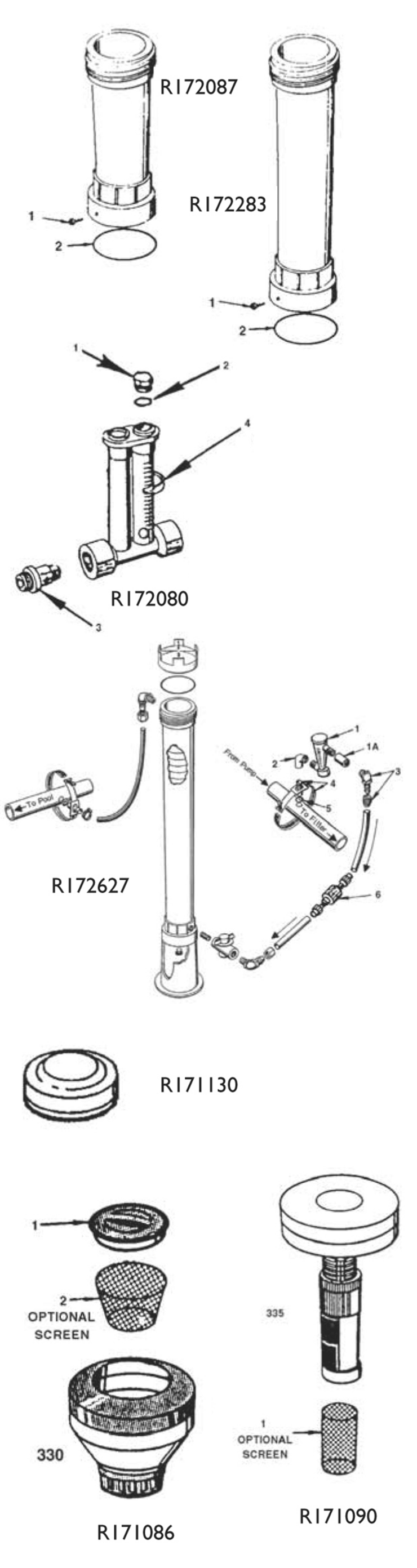 Pentair Extensions-Dispensers-Flow-Indicators replacement parts