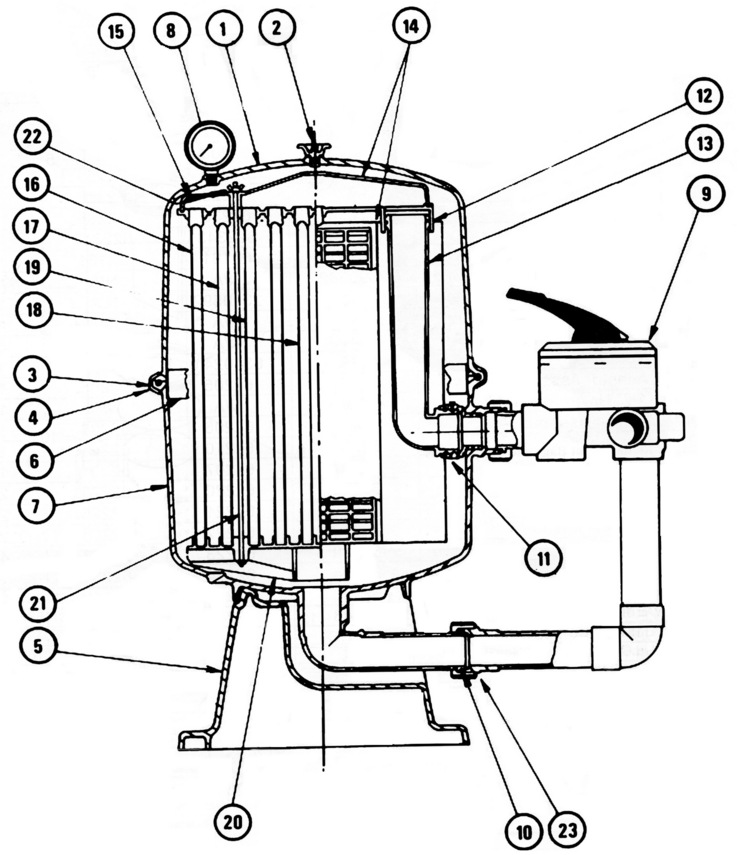 Waterco / Baker Hydro Ful-Flo-DE-Filter-Parts replacement parts