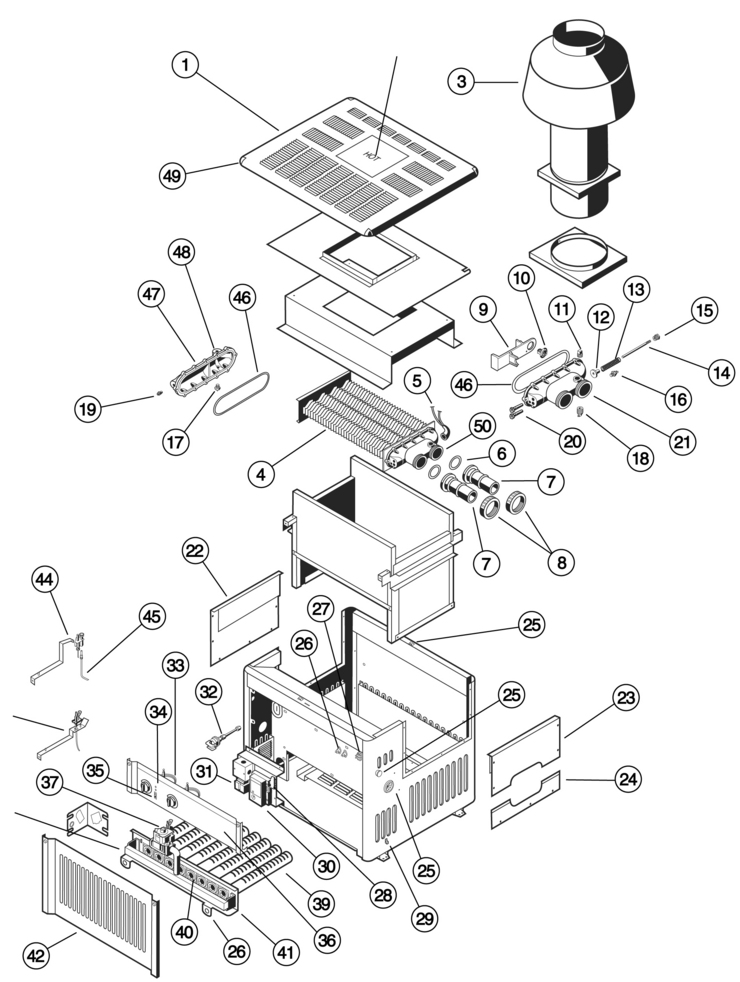 Hayward HSeries-MillivoltElectronic-ED1-Style replacement parts
