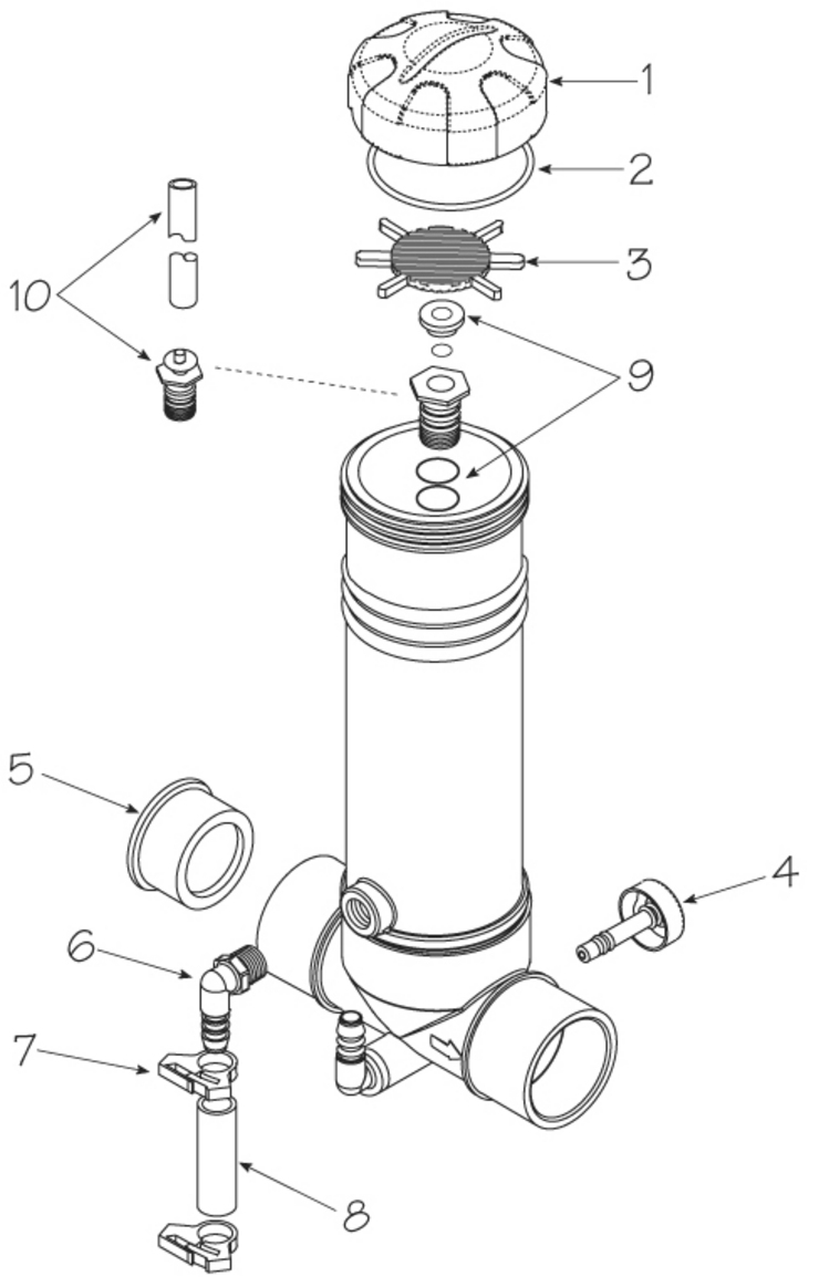 Waterway InLine-Chlorinator-2002-Before replacement parts