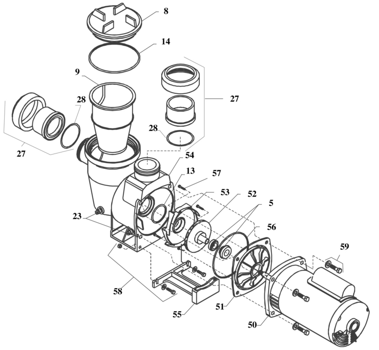 Jandy MHP-MHPU-Series replacement parts
