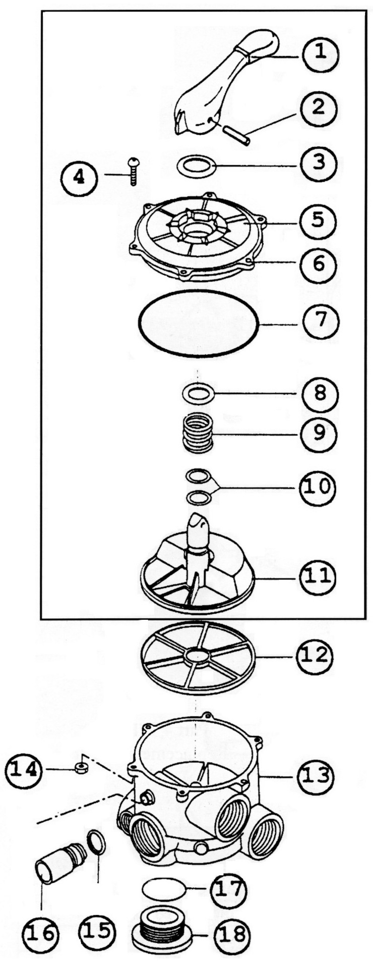 Waterco / Baker Hydro Multiport-Side-Mount-Valves-Parts-3 replacement parts