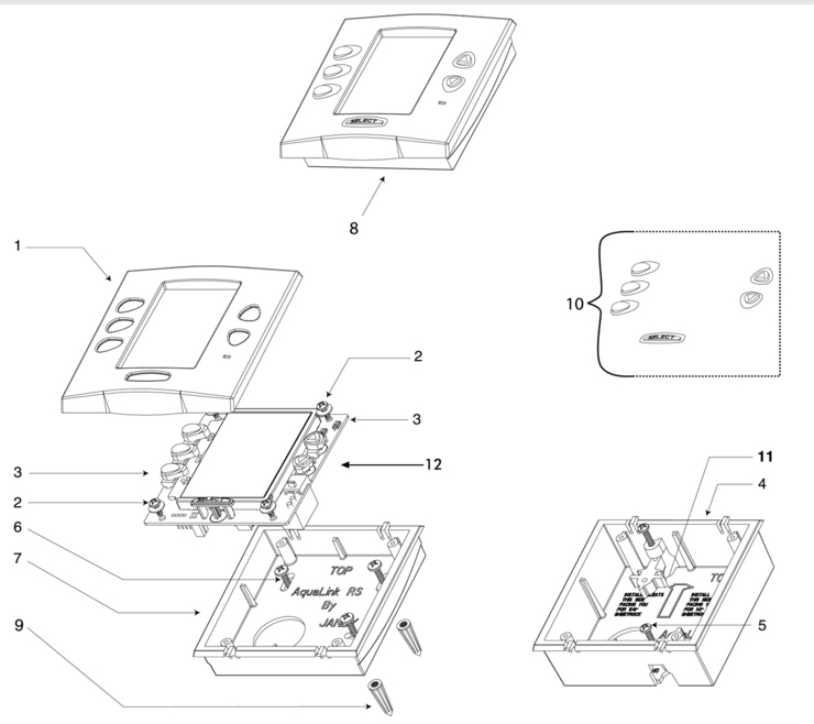 Jandy OneTouch-Control-Panel-Series replacement parts