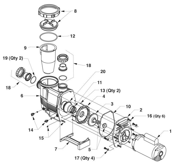 Jandy PHP-PHPU-Series replacement parts