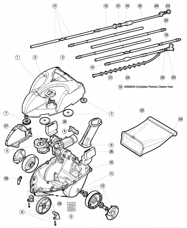Hayward Phantom replacement parts