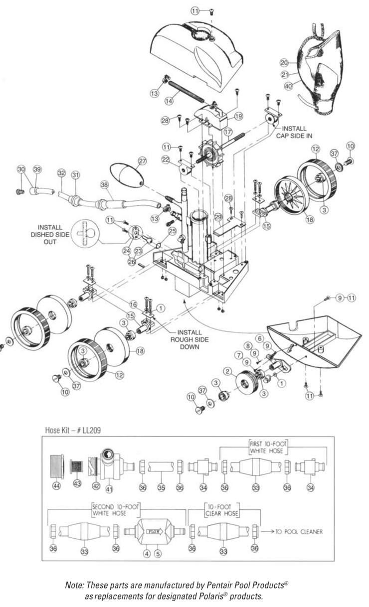 Pentair Polaris replacement parts