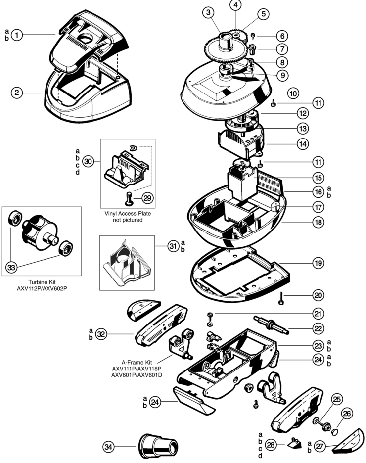 Hayward Pool-Vac-Ultra-Concrete-Desert-and-Vinyl replacement parts