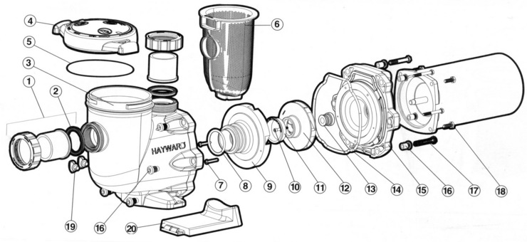Hayward Pump-Models-SP3207-3210-3215-3220-3230 replacement parts