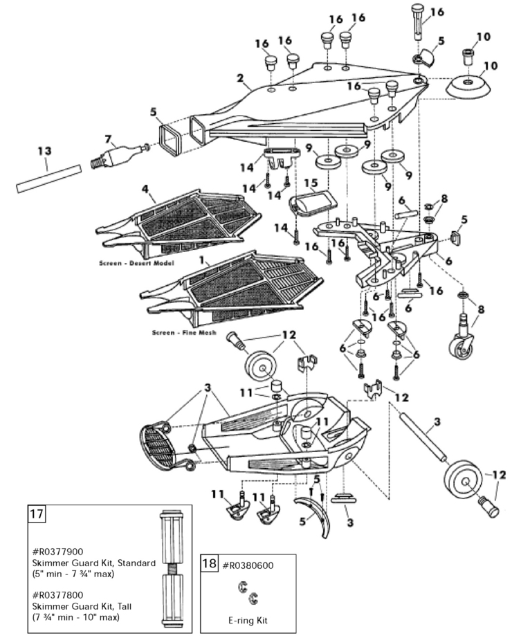 Jandy RayVac-Desert-Model-Head-Gunite replacement parts