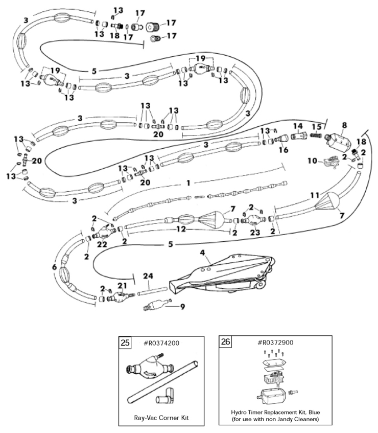 Jandy RayVac-Desert-Model-Hose replacement parts