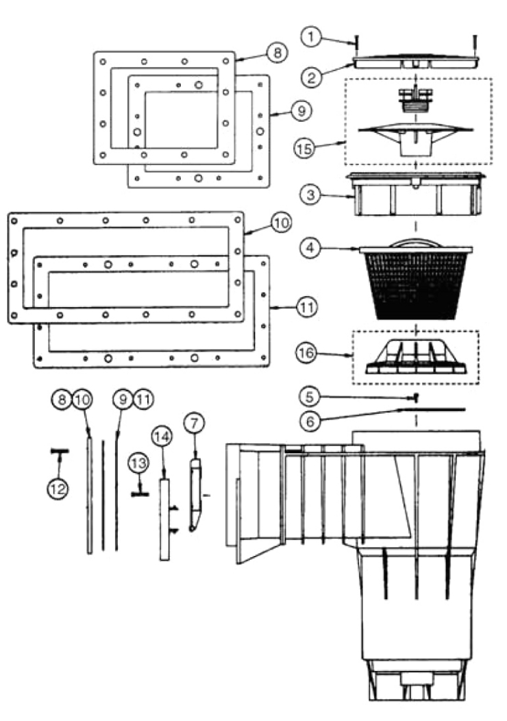 Pentair Replacement-Parts-for-Bermuda-Skimmer-Vi replacement parts