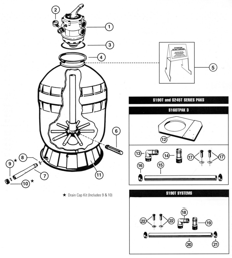 Hayward S245T-S190T replacement parts