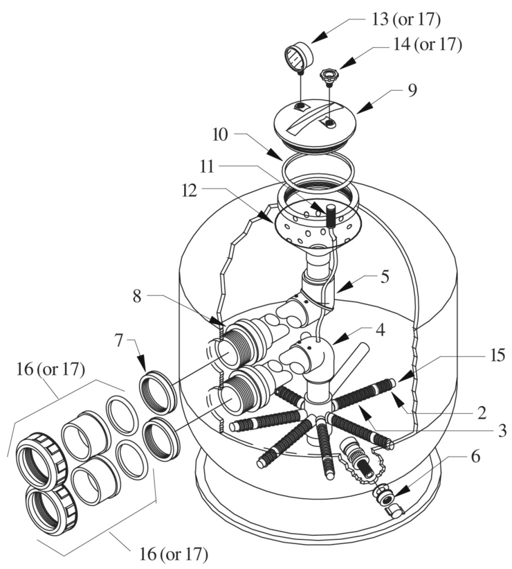 Jandy SF24S-Series replacement parts