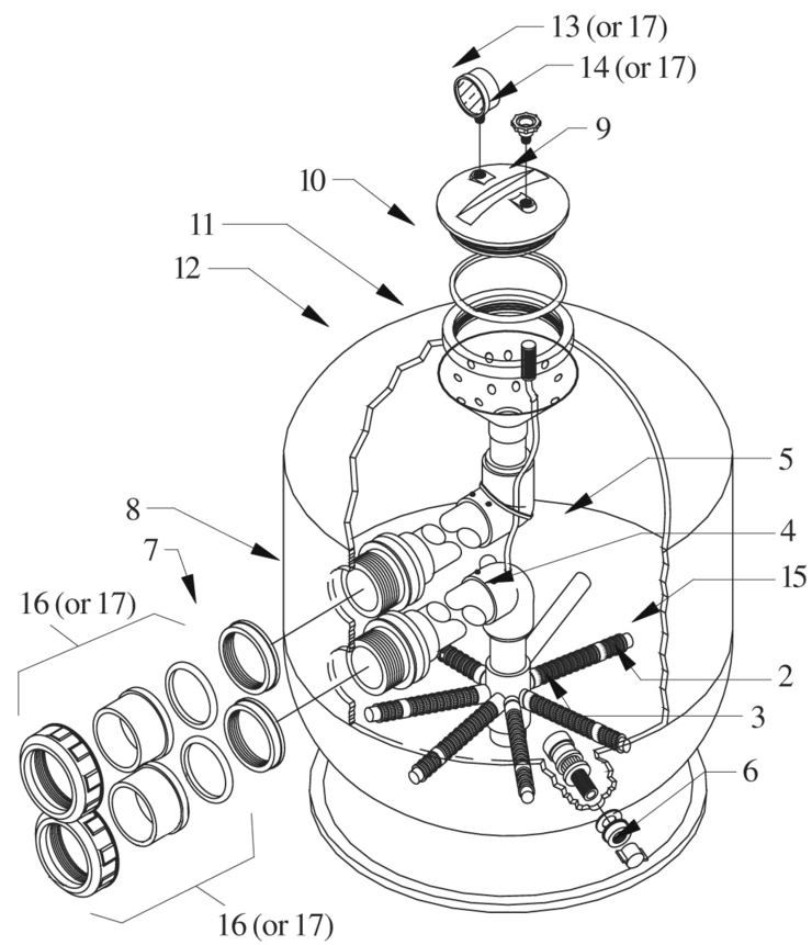 Jandy SF30S-SF36S-Series replacement parts