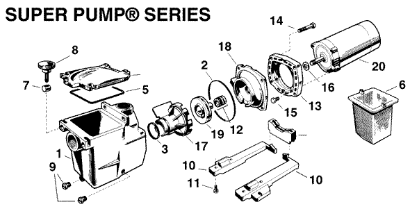 Replacement parts for swimming pool pumps