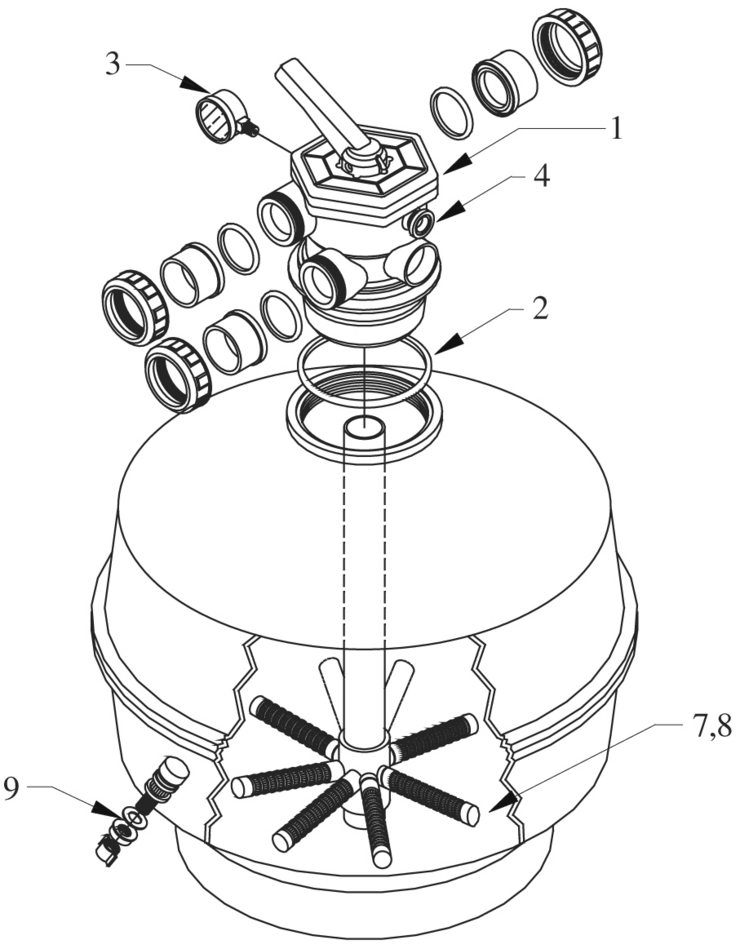 Jandy STT-Thermoplastic-Top-Mount-Series replacement parts