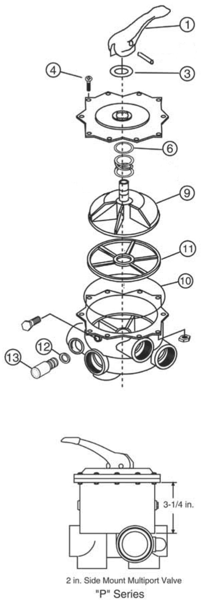 Pentair Side-Mount-Multiport-Valves-2 replacement parts
