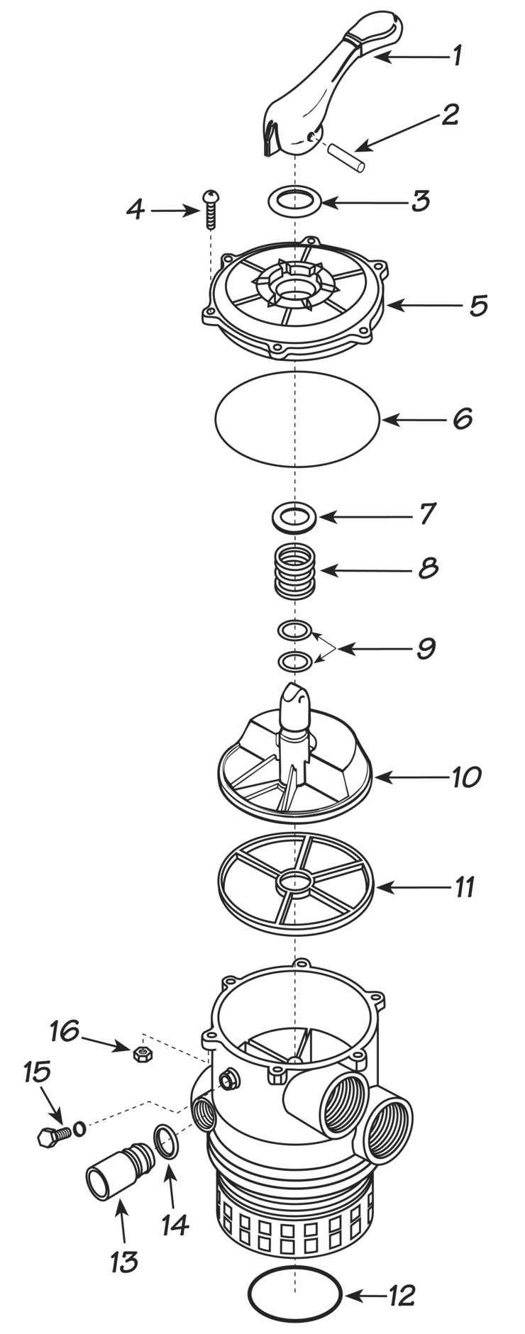 Waterway SmartClean-Crystal-Water-MultiPort-Valve replacement parts