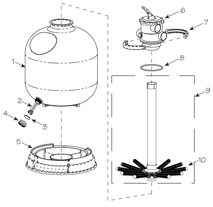Waterway Smartclean-Series-Sand-Filter replacement parts