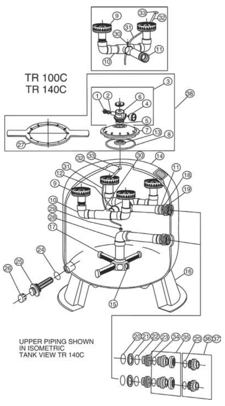 Pentair TR100C-TR140C replacement parts