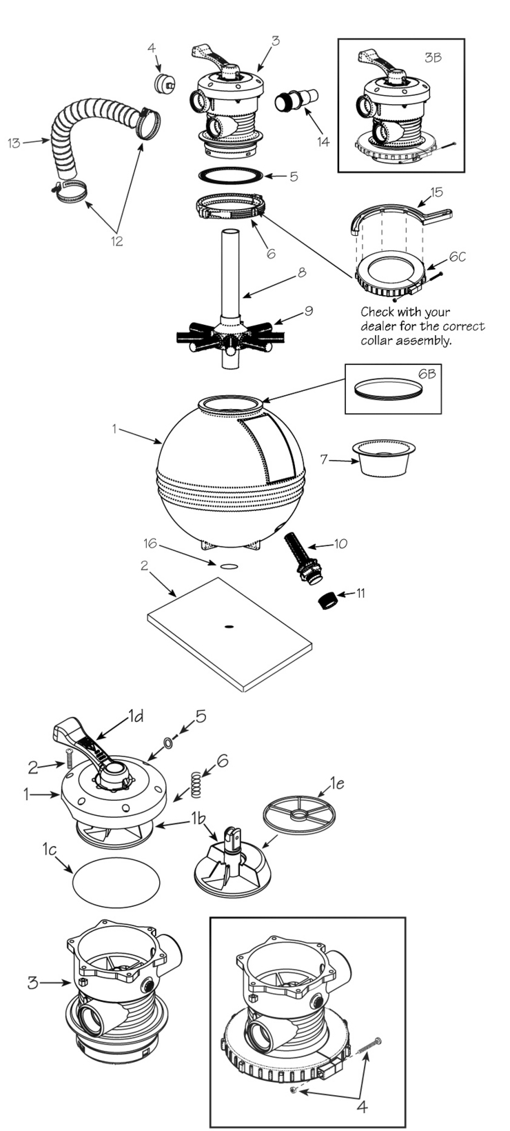 Waterway TWM-Sand-Filter replacement parts