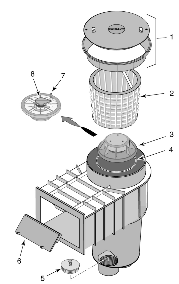 Sta-Rite U3-Automatic-Surface-Skimmer replacement parts