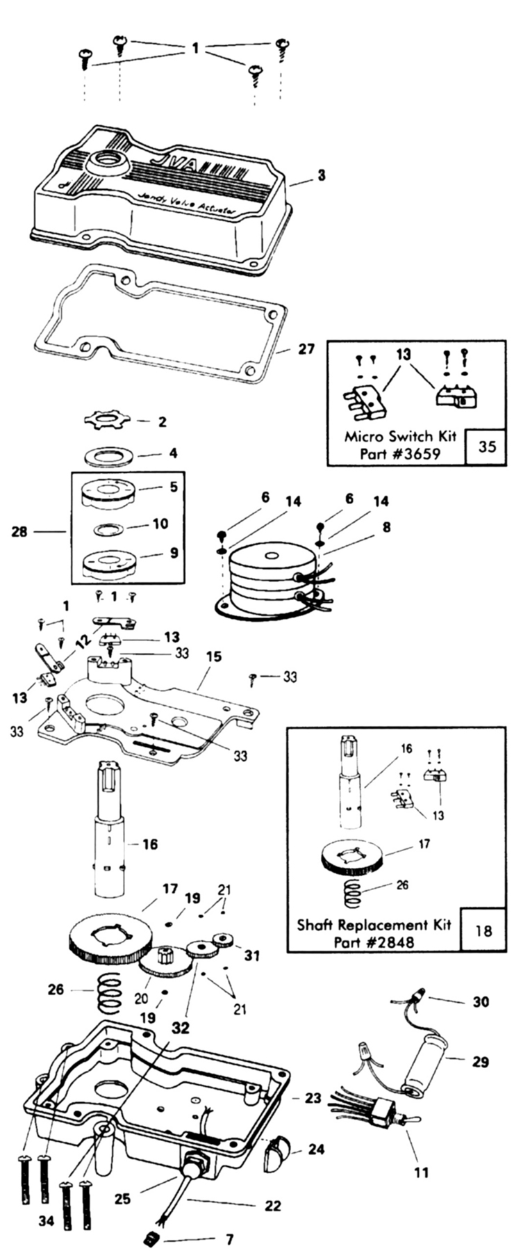 Jandy Valve-Actuator replacement parts