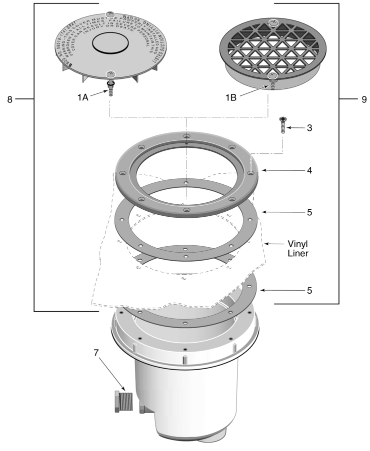 Sta-Rite Vinyl-Liner-Main-Drain replacement parts
