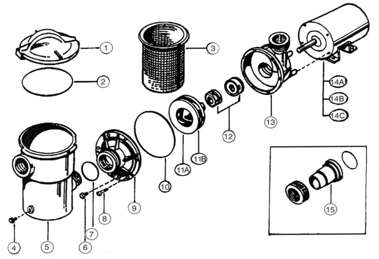 PoolCo Industries Inc. Vortex-XL-Pump replacement parts
