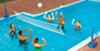 Molded Cross Pool Volleyball 9186