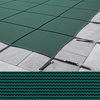 Meyco 16 x 32 + 4 x 4 Rectangle With Center Steps RuggedMesh Green Safety Pool Cover Item #M100PRM