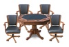 Antique Dark Oak Kingston 3-n-1 Poker Table with 4 Chairs Item #NG2351