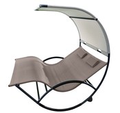 Vivere Double Chaise Aluminum Rocker - Cocoa - Item CHAISRKAL-CO