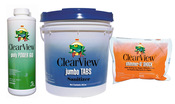 ClearView Kit: 25lb 3" Jumbo Tabs - 24lb Shimmer-n-Shock - 3 Quarts PolyPower 60 - Item CVPAK11