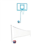 DunnRite Deck Shoot and Deck Volly Clear Pool Basketball & Volleyball Game Set - Item DMC1000C