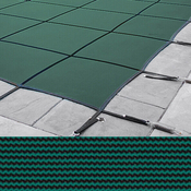 Meyco 15 x 34 Rectangle RuggedMesh Green Safety Pool Cover - Item MCQS1534RM